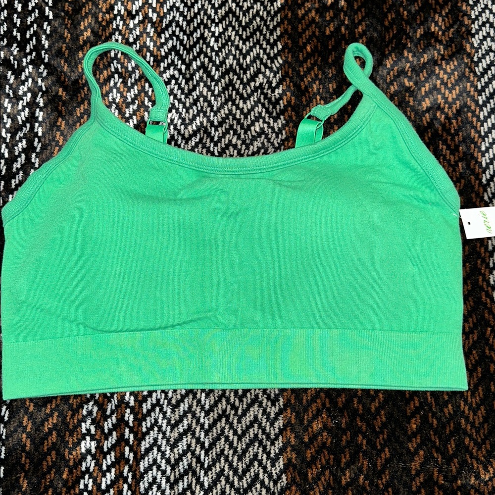 Kelly green ribbed bralette